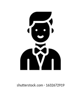wedding and love related groom in wedding dress vector in solid design