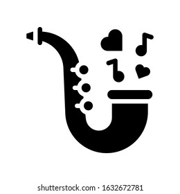 wedding and love related trumpet blowing hearts vector in solid design