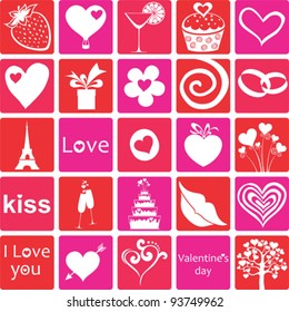 wedding & love signs. Valentine's day background. vector