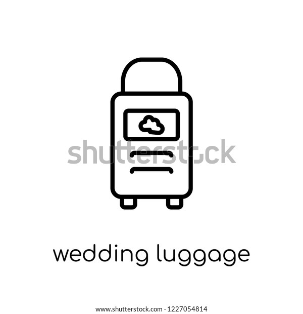 wedding luggage icon. Trendy\
modern flat linear vector wedding luggage icon on white background\
from thin line Wedding and love collection, outline vector\
illustration