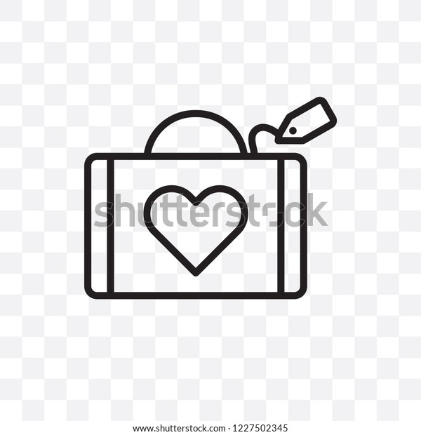 wedding Luggage vector linear icon isolated on\
transparent background, wedding Luggage transparency concept can be\
used for web and\
mobile