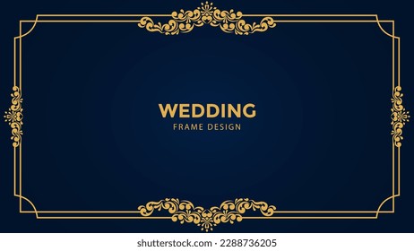 wedding luxury ornamental golden frame