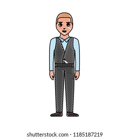 wedding man standing with elegant suit