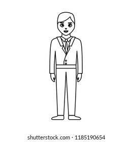 wedding man standing with elegant suit