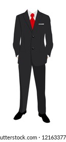 Wedding man's suit and tuxedo. Vector illustration.