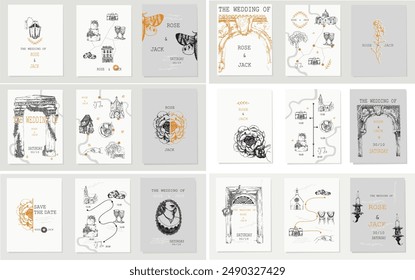 Wedding map,card. Vector illustration of a wedding invitation.