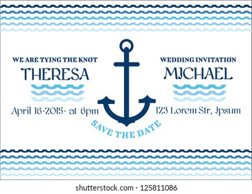 Wedding Marine Invitation Card - in vector