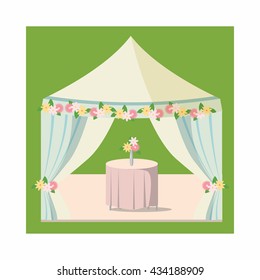 Wedding marquee icon, cartoon style