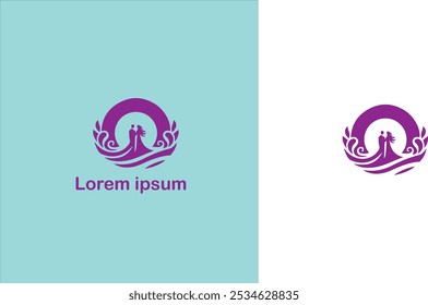 Casamento cerimônia de casamento Núpcias Matrimônio logotipo único ilustração