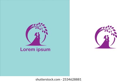 Casamento cerimônia de casamento Núpcias Matrimônio logotipo único ilustração