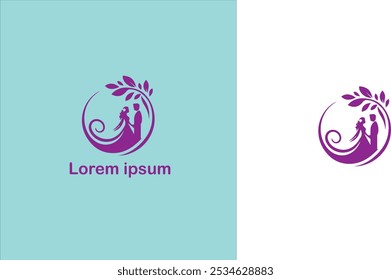 Casamento cerimônia de casamento Núpcias Matrimônio logotipo único ilustração