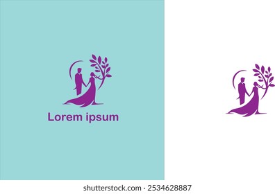 Casamento cerimônia de casamento Núpcias Matrimônio logotipo único ilustração