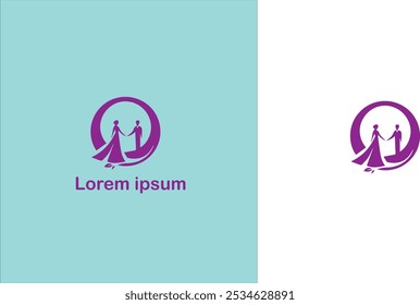 Casamento cerimônia de casamento Núpcias Matrimônio logotipo único ilustração