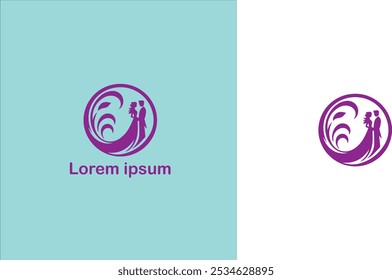 Casamento cerimônia de casamento Núpcias Matrimônio logotipo único ilustração