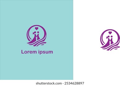 Casamento cerimônia de casamento Núpcias Matrimônio logotipo único ilustração