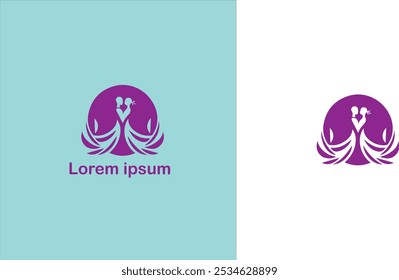 Casamento cerimônia de casamento Núpcias Matrimônio logotipo único ilustração