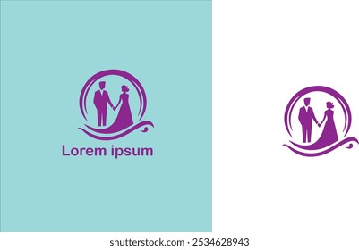 Casamento cerimônia de casamento Núpcias Matrimônio logotipo único ilustração