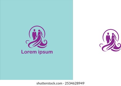 Casamento cerimônia de casamento Núpcias Matrimônio logotipo único ilustração