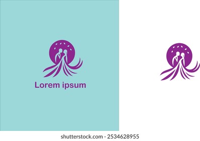 Casamento cerimônia de casamento Núpcias Matrimônio logotipo único ilustração