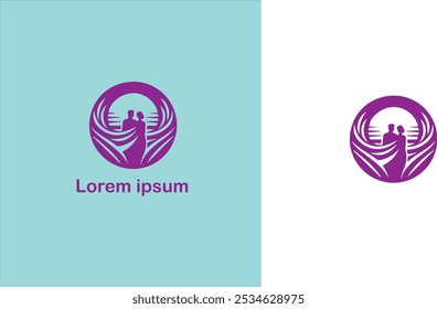 Casamento cerimônia de casamento Núpcias Matrimônio logotipo único ilustração