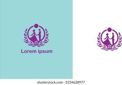 Casamento cerimônia de casamento Núpcias Matrimônio logotipo único ilustração