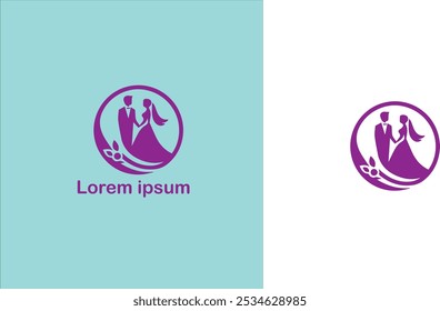 Casamento cerimônia de casamento Núpcias Matrimônio logotipo único ilustração