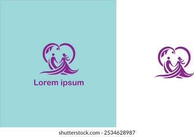 Casamento cerimônia de casamento Núpcias Matrimônio logotipo único ilustração