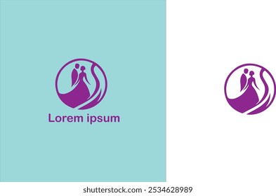 Casamento cerimônia de casamento Núpcias Matrimônio logotipo único ilustração