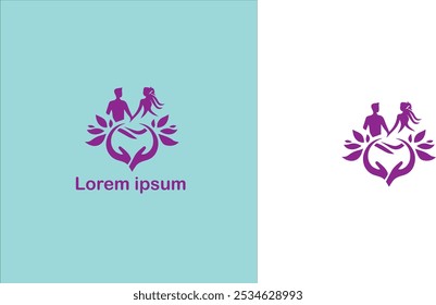 Casamento cerimônia de casamento Núpcias Matrimônio logotipo único ilustração