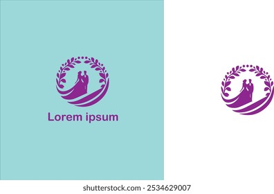 Casamento cerimônia de casamento Núpcias Matrimônio logotipo único ilustração