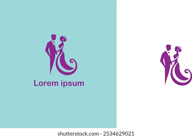 Casamento cerimônia de casamento Núpcias Matrimônio logotipo único ilustração