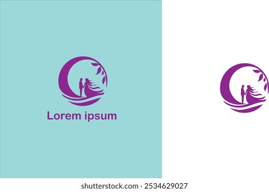 Casamento cerimônia de casamento Núpcias Matrimônio logotipo único ilustração