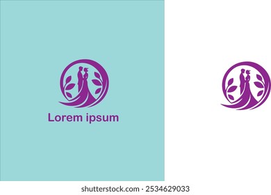 Casamento cerimônia de casamento Núpcias Matrimônio logotipo único ilustração