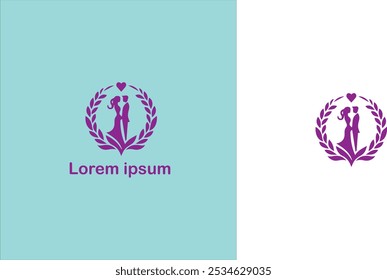 Casamento cerimônia de casamento Núpcias Matrimônio logotipo único ilustração