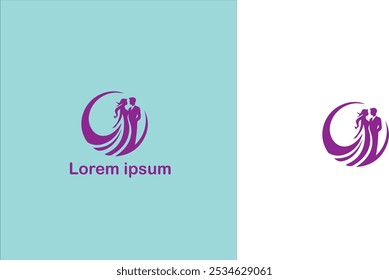 Casamento cerimônia de casamento Núpcias Matrimônio logotipo único ilustração