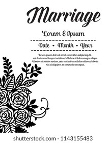 Wedding marriage floral template collection vector illustration