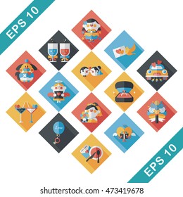 Wedding and marriage icons set
