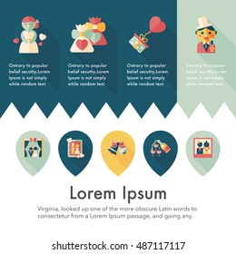 Wedding and marriage icons set