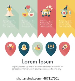 Wedding and marriage icons set