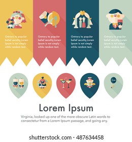 Wedding and marriage icons set