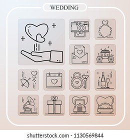 wedding, marriage, line icon, illustration