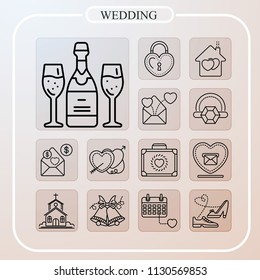 wedding, marriage, line icon, illustration