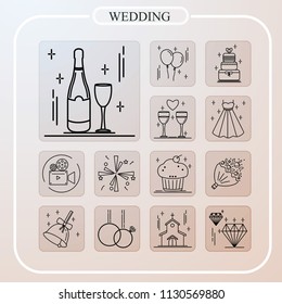 wedding, marriage, line icon, illustration