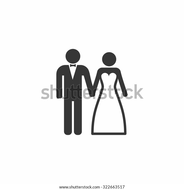 Wedding Married Couple Icon Bride Groom Stock Vector (royalty Free 