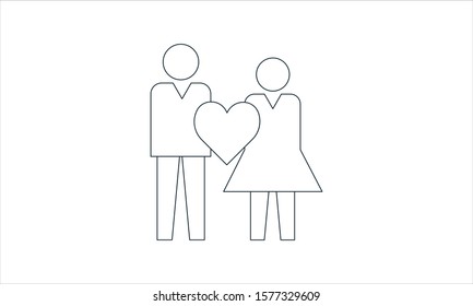 Wedding married couple icon vector image
