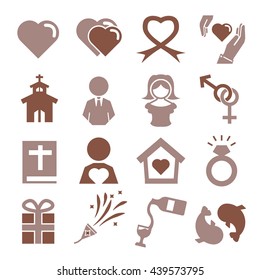 wedding, marry icon set