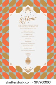 Wedding Menu Card/ Wedding card invitation/ Love Locked/ Commit together/ Happily ever after/ morocco pattern design/ Party invitation