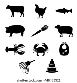 Wedding Menu Icons and Symbols