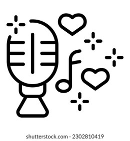 Wedding microphone icon outline vector. Service manager. Ceremony party