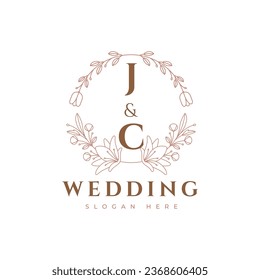 wedding minimal letter font beaury flower decorative modern luxury logo design vector graphic illustration